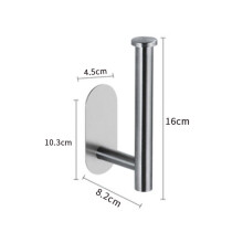 (a-Silver-A) Toilet Paper Holder Roll Paper Holders Punch-Free Towel Rack Self-Adhesive Stainless Steel Storage Rack Tissue Hanging Shelf