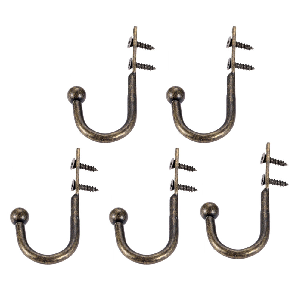 (a-5pcs Aantique Bronze) 5/10/20Pcs 50*23mm Zinc Alloy Wall Hooks Black/Antique Bronze Hooks For Hanging Towel Clothes Hat Furniture Hardware Home Dec-image-OPC-PCBYNVG-NEW
