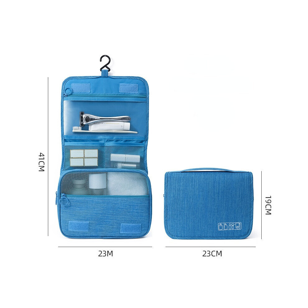 (a-Blue) High Capacity Women And Men Wash Bags Toiletries Organizer Hanging Dry And Wet Separation Storage Bag-image-OPC-PCBYP8Q-NEW