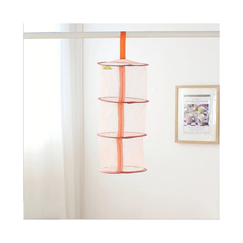 (a-2) Zipper Bra Drying Basket 3-layer Hanging Net Mesh Storage Basket Bag Hanging Cage Clothes Bra Drying Organizer