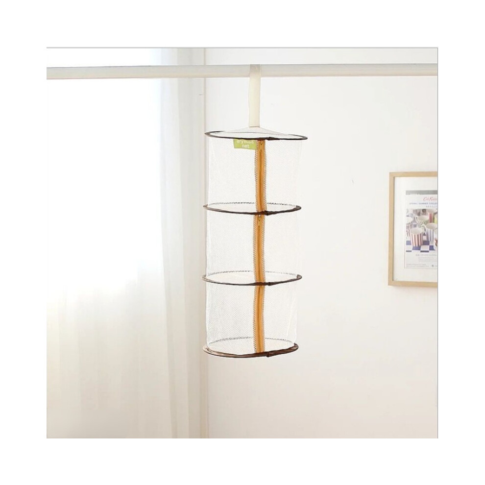 (a-1) Zipper Bra Drying Basket 3-layer Hanging Net Mesh Storage Basket Bag Hanging Cage Clothes Bra Drying Organizer