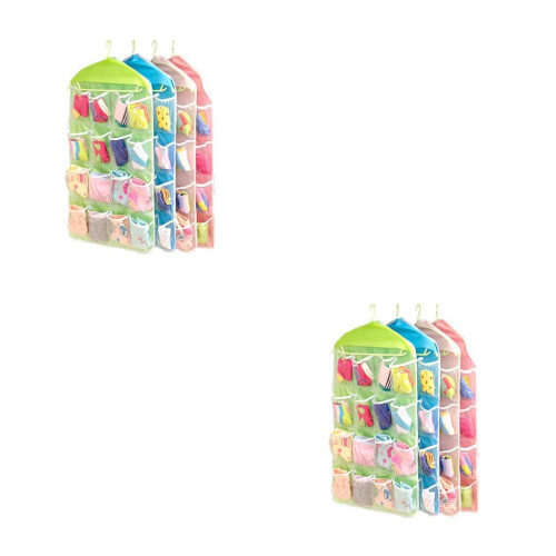 A As Shown 2pcs 1235 16 Pockets Hanging Bag Hanger Storage 