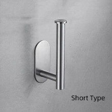 (a-Short Type) Nail Free Kitchen Roll Paper Pole Wall Mount Toilet Tissue Holder Stainless Steel Bathroom Tissue Towel Accessories Rack Holders