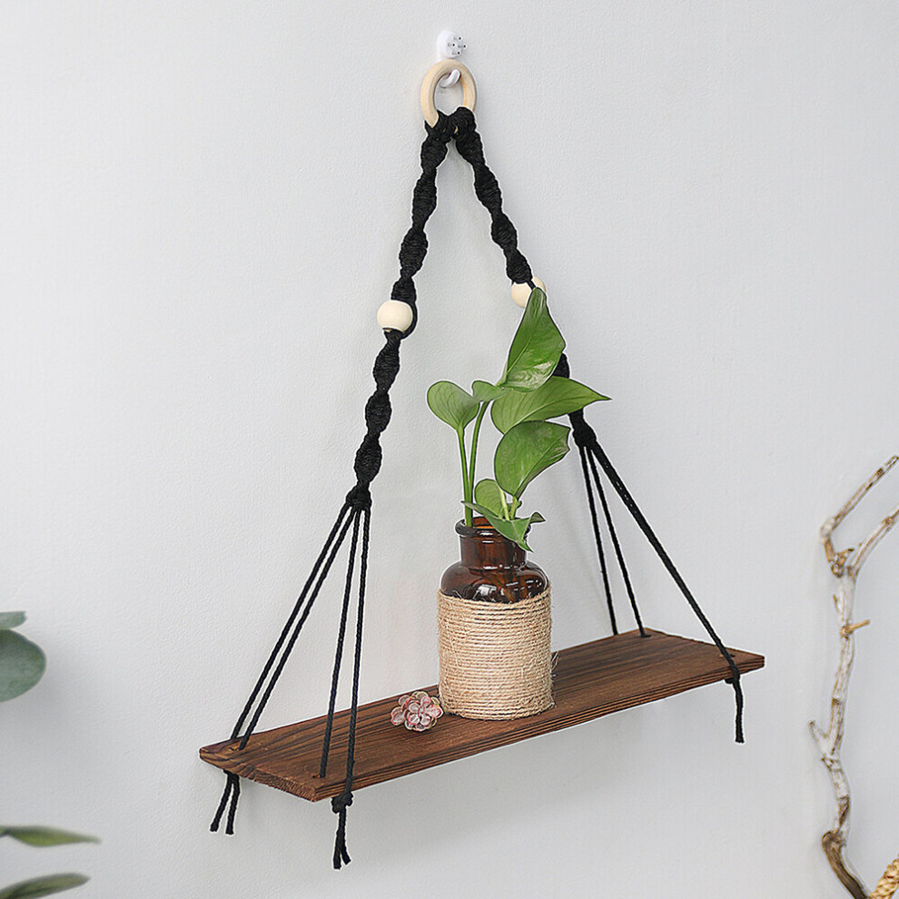 (A-Wall Shelf M0694) Wood Shelf Macrame Wall Decor Boho Shelf Organizer Home Decor Floating Shelves For Wall Bathroom Decor Plant Stand Shelving 4854327915839
