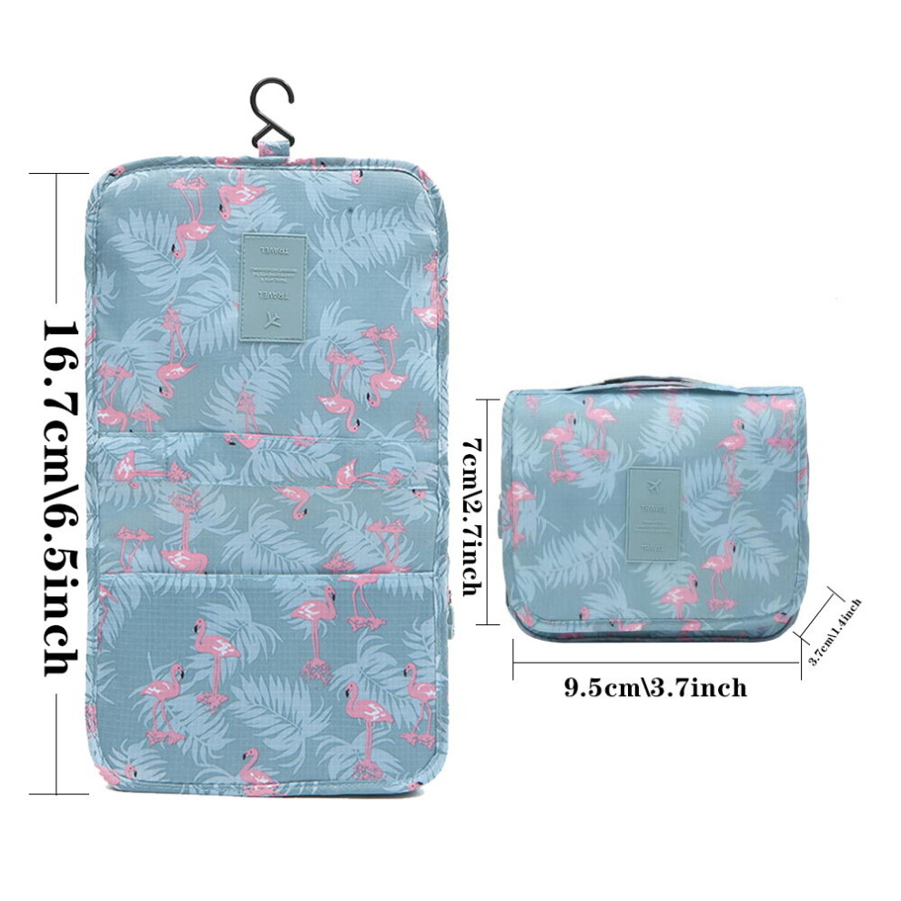 Dechoicelife (A-Flamingo) Women Makeup Bags Travel Cosmetic Bag Hanging Bathroom Toiletries Organizer Waterproof Toiletry Pouch Storage Neceser Wash Bag