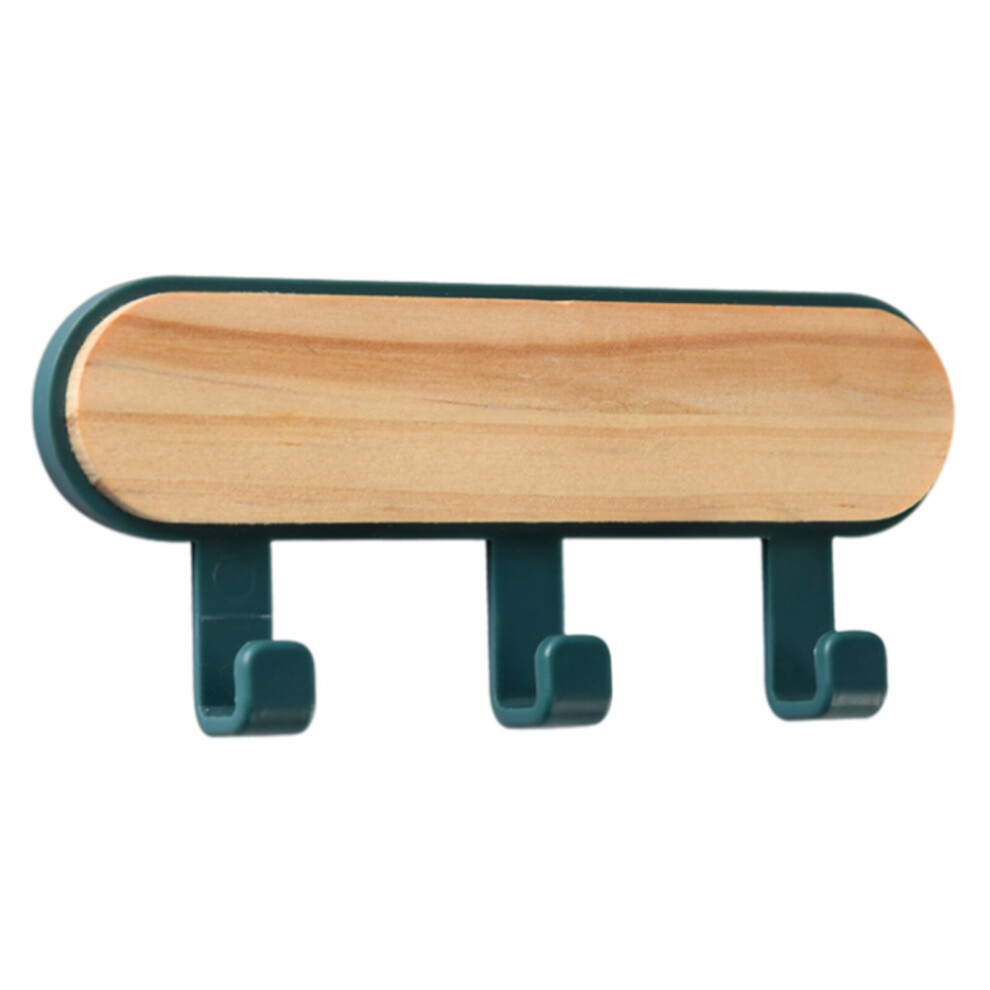 (a-Deep Blue single) Wooden Hooks 3 Punch-Free ABS Viscose Strong Hooks Door Window Clothing Kitchen Wall Adhesive Hooks Heavy Duty For Coats Hats-image-OPC-PCBYSBN-NEW