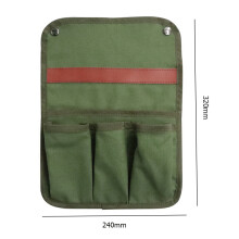 (a-Army Green) Fishing Chair Arm Storage Bag Beach Chair Hanging Canvas Storage Bags Multi Pocket Organizer For Outdoor Camping