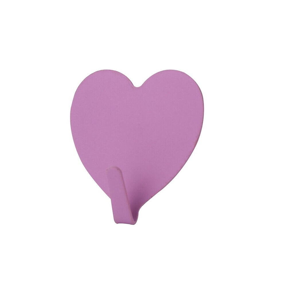 (a-Purple Hooks 4pcs) 2/4pcs Heart Shape Wall Hooks Clothes Towel Key Hat Hanger Adhesive Door Wall Hooks for Bathroom Kitchen Storage Rack Home Decor-image-OPC-PCBYSTS-NEW