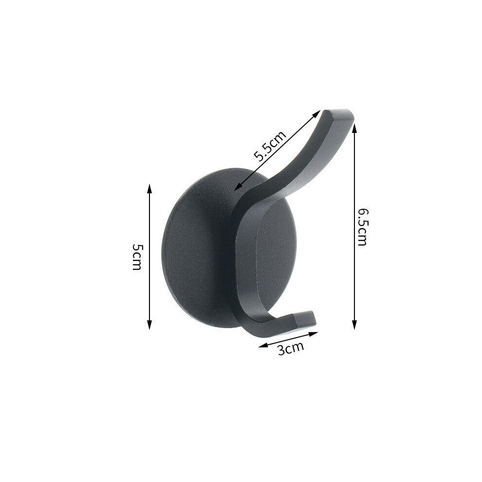 (a-C-Black 2 PCS) Punch Free Wall Hook Door Key Cloth Coat Holder Hook Bathroom Towel Robe Hanger Self Adhesive Kitchen Hardware Tool Rack Hook-image-OPC-PCBYTV9-NEW