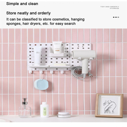 (a-08) Plastic Storage Organizer Punch-free Hook Self-adhesive Wall Hanging Storage Hook Storage Wall Decor Creative Organizer 2