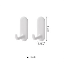 (a-12) Plastic Storage Organizer Punch-free Hook Self-adhesive Wall Hanging Storage Hook Storage Wall Decor Creative Organizer
