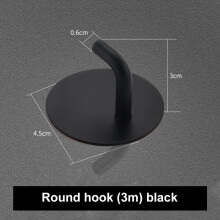 (a-1PC black) Self-Adhesive Wall Hook Hole-Free Stainless Steel Hook Multi-Purpose Bathroom Towel Hanger Hook Kitchen Bathroom Storage Hanger