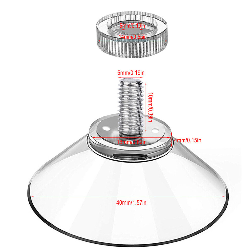 12Pcs 53Mm Glass Sucker Wall Hanger Pads Clear Screw Hooks Suction Cup Holder Home Improvement For Glass Mirrors Ceramic Tile 4854201250070