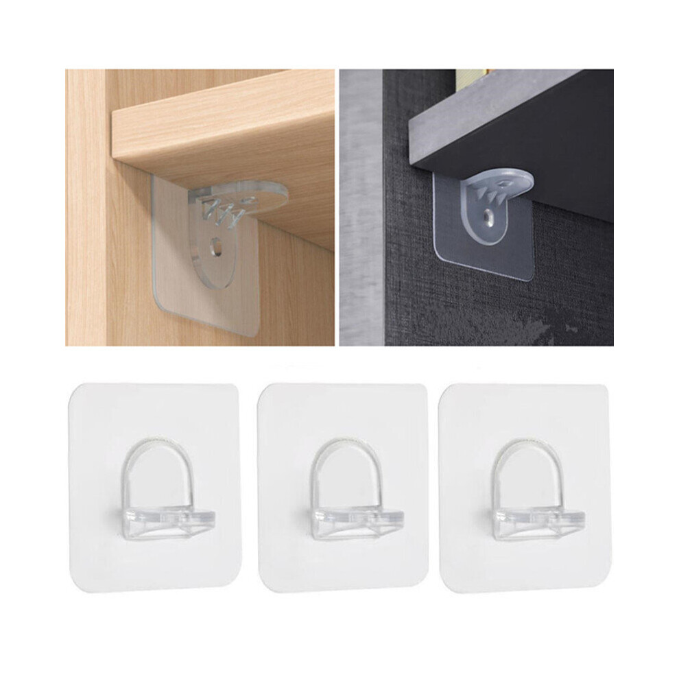 1 Pack Strong Seamless Sticky Hook Layered Partition Shelf Support Bracket Adhesive Pegs For Closet Cabinet Furniture Hardware 4854201253859