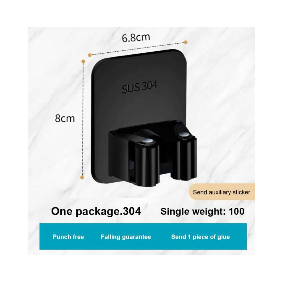 (a-10 With glue) Stainless Steel Mop Hook Wall Mounted Mop Organizer Storage Rack Brush Broom Hanger Kitchen Bathroom Hanging Mops Holder Clips-image-OPC-PCBYYHX-NEW