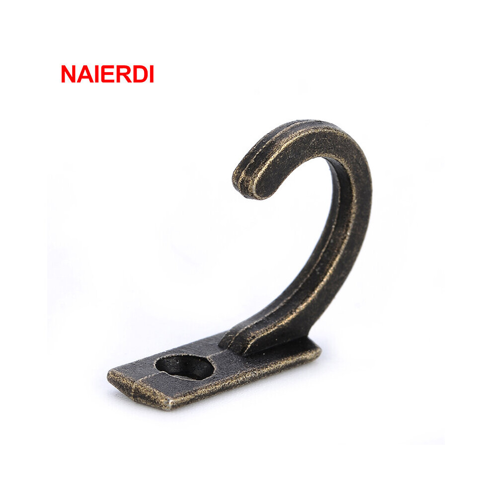 (a-Bronze) NAIERDI 10PCS Small Antique Hooks Wall Hanger Curved Buckle Horn Lock Clasp Hook For Wooden Jewelry Box Furniture Hardware-image-OPC-PCBYYYS-NEW