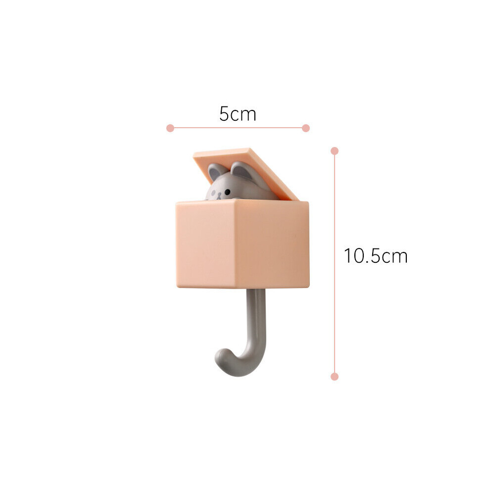 (a-Orange Rat) Cat Key Hook Cute Cat Hook For Key Umbrella Towel Cap Coat Rack Adhesive Wall Hook Decor Dormitory Bedroom Door Hangers Hooks-image-OPC-PCBYYWH-NEW