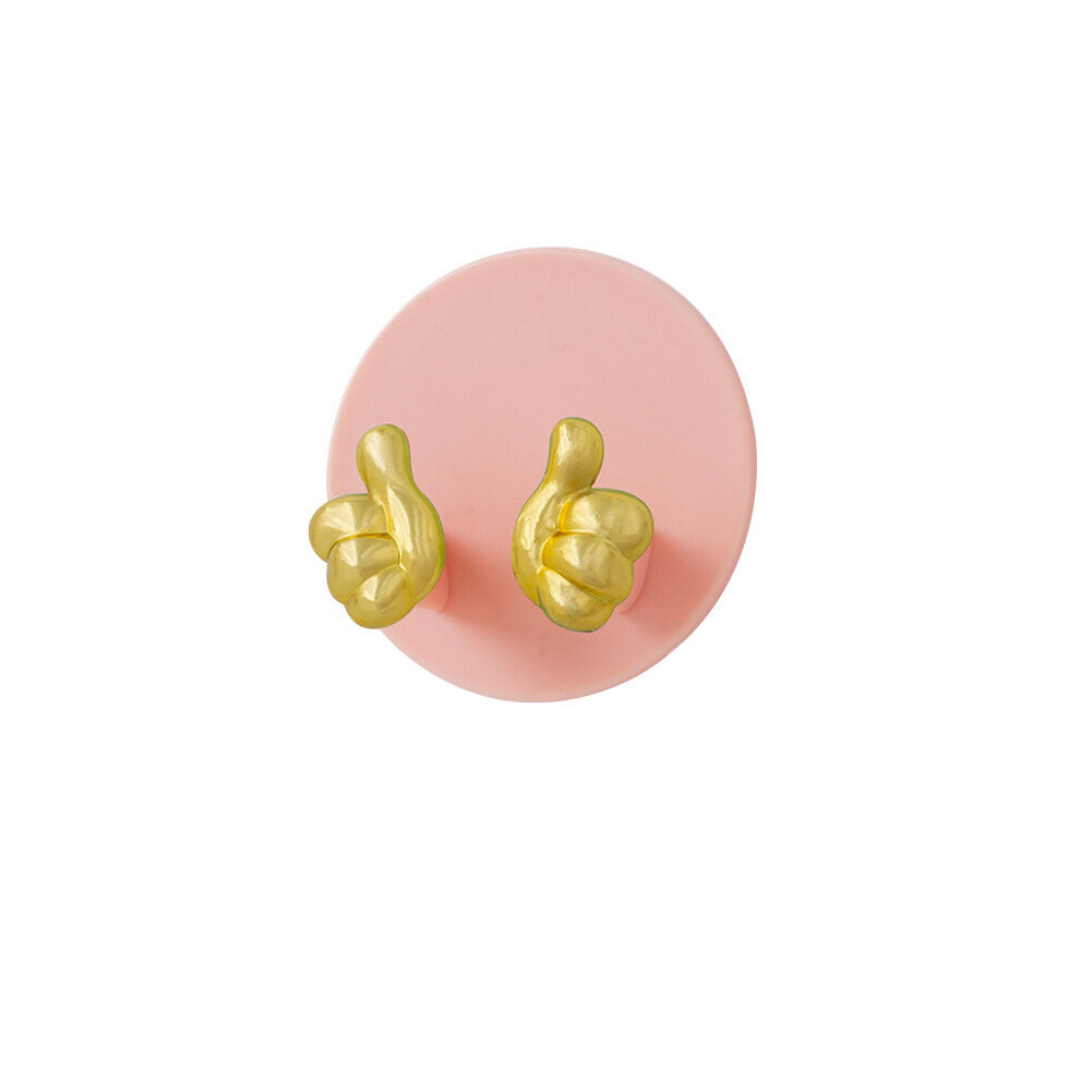 (a-Pink) Creative Thumb Plug Holder Punching-free Wall Adhesive Key Bag Hanger Hook Bathroom Gadget Towel Razor Rack Kitchen Gadgets Hook-image-OPC-PCBYZG9-NEW
