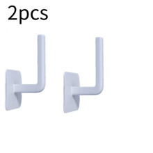 (a-2pcs White) Self-adhesive L-shaped Wall Hook Kitchen Under Cabinet Paper Roll Rack Towel Holder Bathroom Toilet Paper Holders Storage Rack