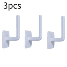 (a-3pcs White) Self-adhesive L-shaped Wall Hook Kitchen Under Cabinet Paper Roll Rack Towel Holder Bathroom Toilet Paper Holders Storage Rack