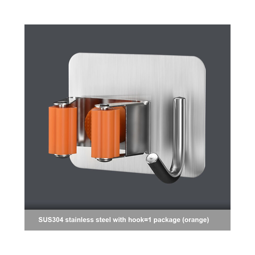 (a-03 With glue) Wall Mounted Mop Organizer Holder Brush Broom Hanger Home Storage Rack Bathroom Suction Hanging Pipe Hooks Household Tools Home-image-OPC-PCBZ2MB-NEW