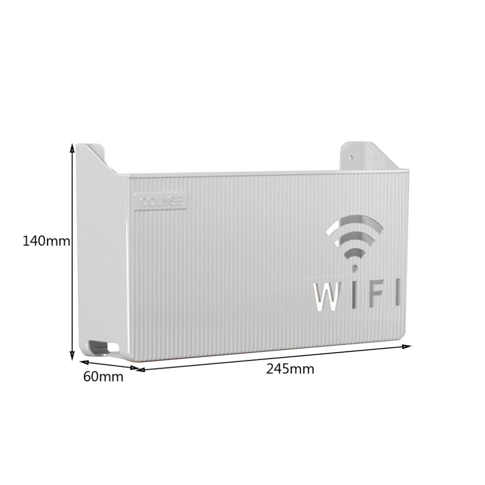 (A-Grey) Wall Hanging Shelf Socket Plug Punch-Free Cable Box Wall Shelf Hanging Plug Bracket Set-Top Box Organizers 4854327912791