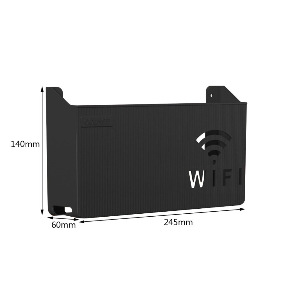 (A-Black) Wall Hanging Shelf Socket Plug Punch-Free Cable Box Wall Shelf Hanging Plug Bracket Set-Top Box Organizers 4854327912760