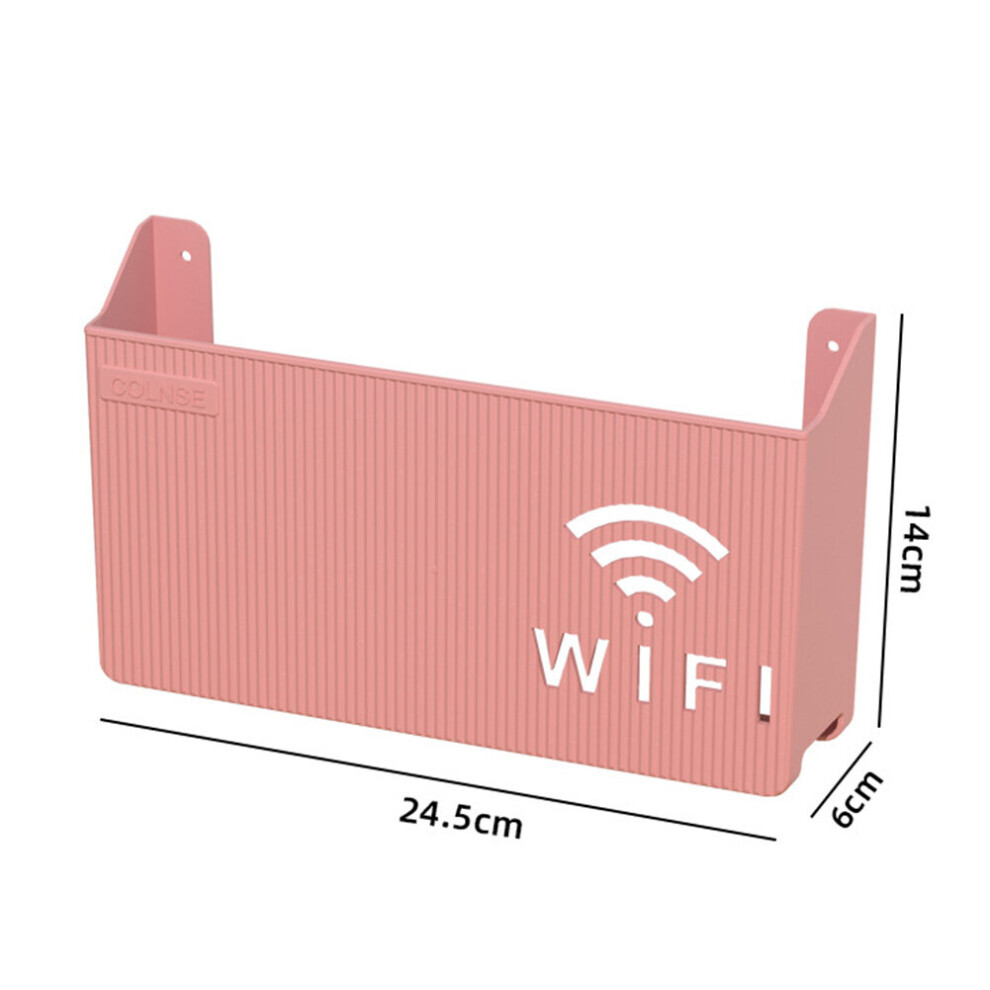 (A-Pink) Wall Hanging Shelf Socket Plug Punch-Free Cable Box Wall Shelf Hanging Plug Bracket Set-Top Box Organizers 4854327912807