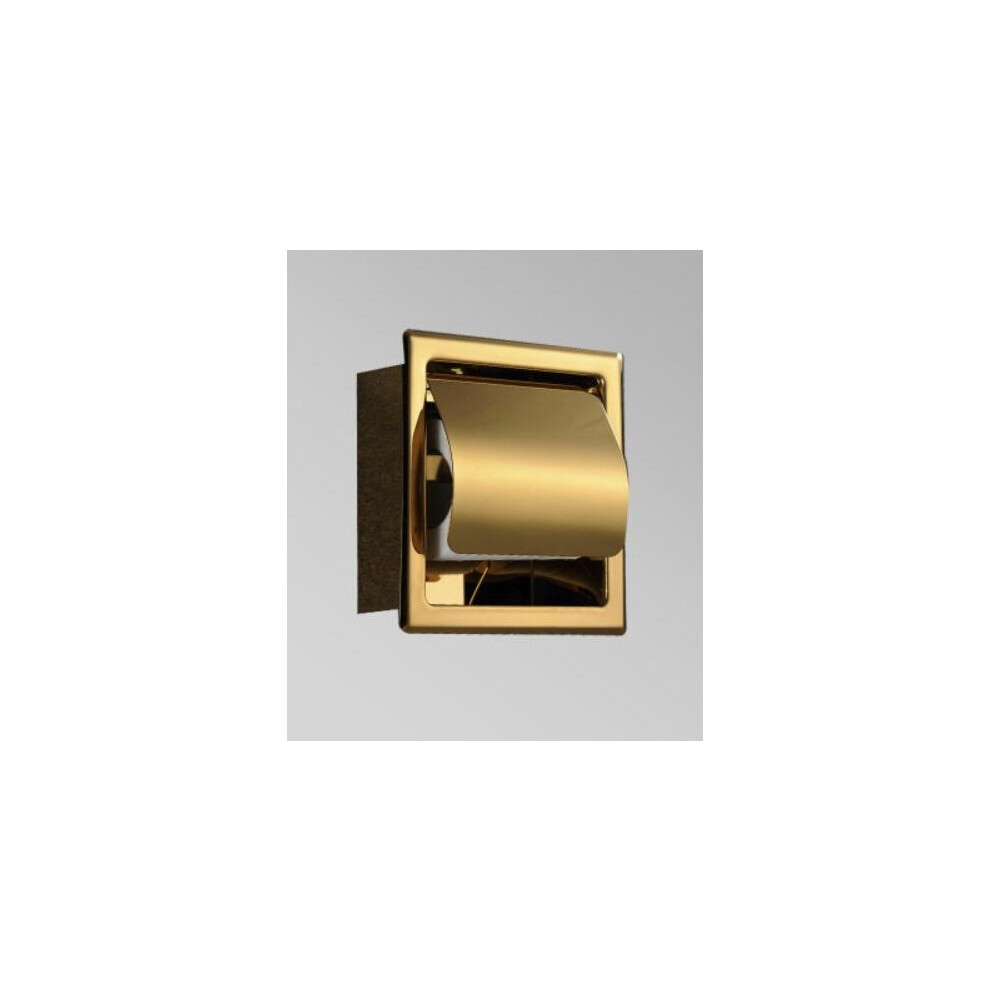 (a-single gold) Chrome Stainless Steel Concealed Install Toilet Paper Holder Inside Wall Mounted Bathroom Roll Tissue Paper Rack