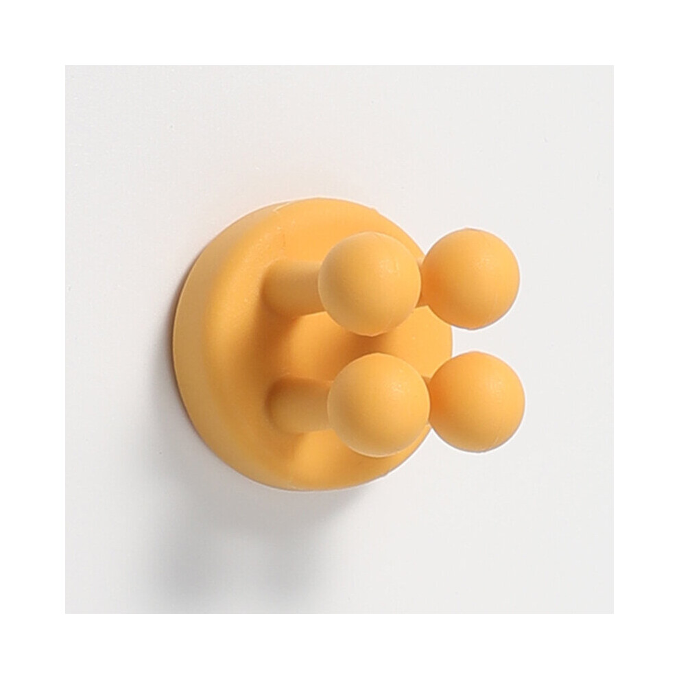 (a-Yellow) Creative Silicone Hook Cute Seamless Self-Adhesive Bedroom Door Hangers Punch-Free Hooks Key Umbrella Towel Rack Wall Decoration-image-OPC-PCBZ6MY-NEW