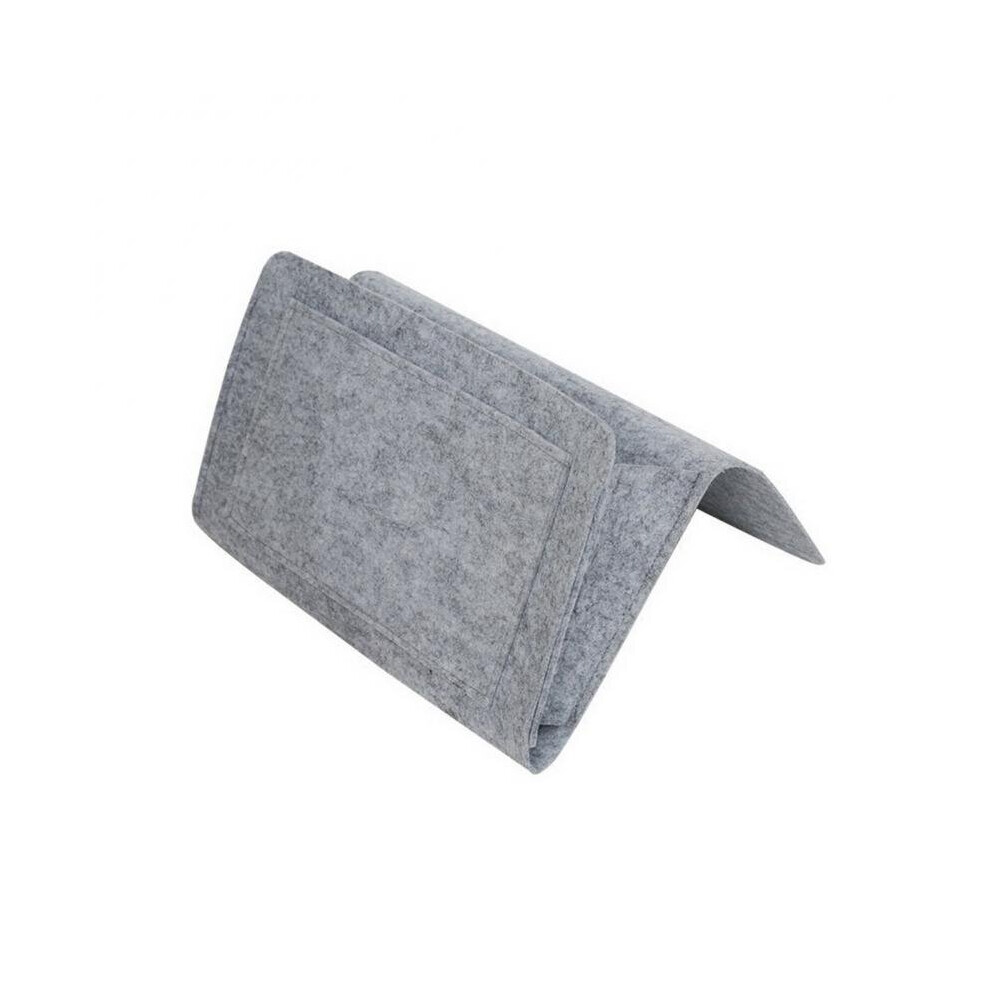 (a-gray 300x220x100mm) Bedside Storage Bag Organizer Anti-slip Bedside Felt Bag Bed Sofa Side Pouch Hanging Couch Storage Bed Holder Pockets For Sofa-image-OPC-PCBZ6T7-NEW