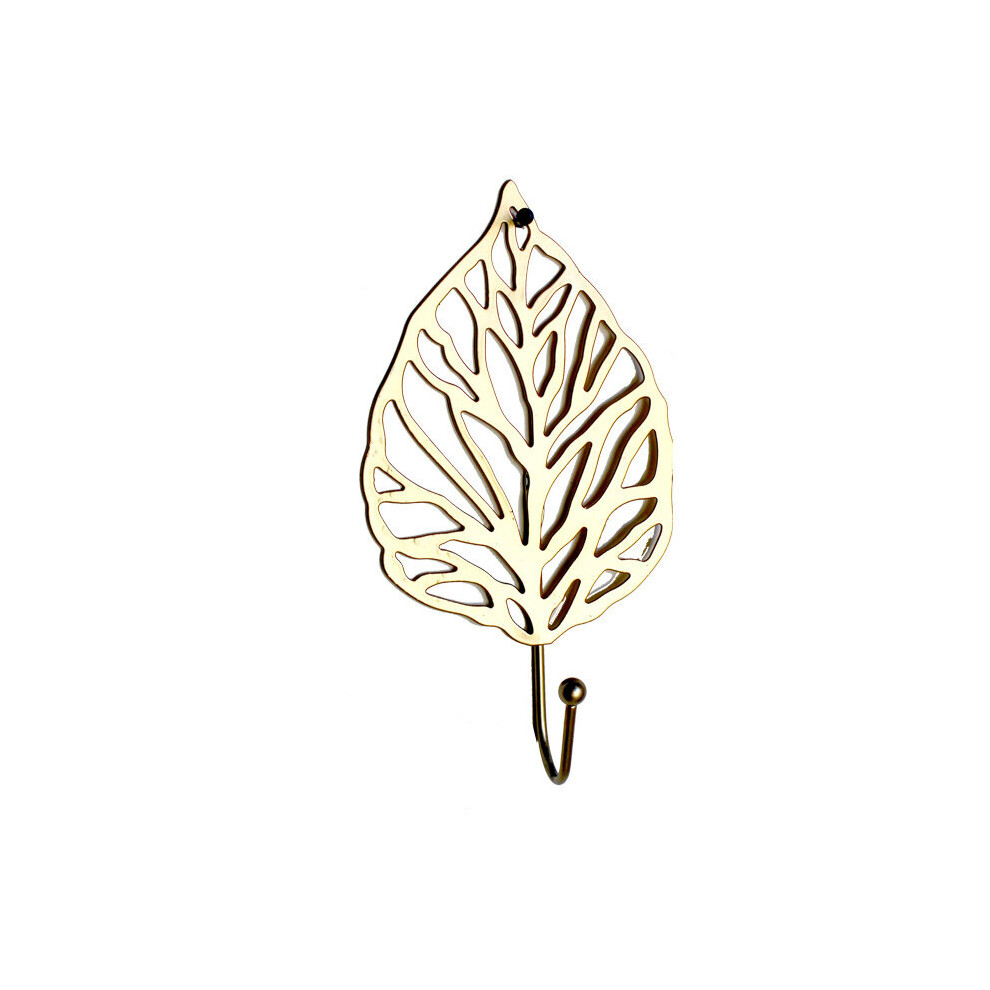 (a-8) Gold Leaf Shape Nordic Style Wrought Iron Hook Wall Hanger Hanging Storage Rack For Towel Clothes Home Organization-image-OPC-PCBZ2VD-NEW