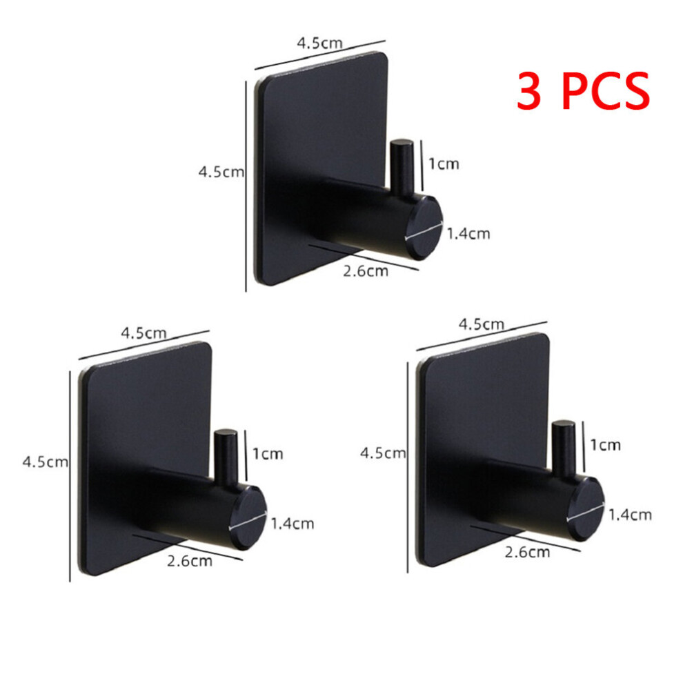 (a-3PCS Black) 1-3PCS Wall Hook Strong Without Drilling Punch Free Clothe Bag Bathroom Door Kitchen Towel Hanger Hooks Home Storage Accessories-image-OPC-PCBZ7MH-NEW