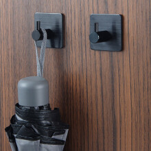 (a-1Pc Black) 1Pc Self Adhesive Home Wall Hook Key Aluminum Alloy Holder Rack Towel Hanger Bathroom Rack
