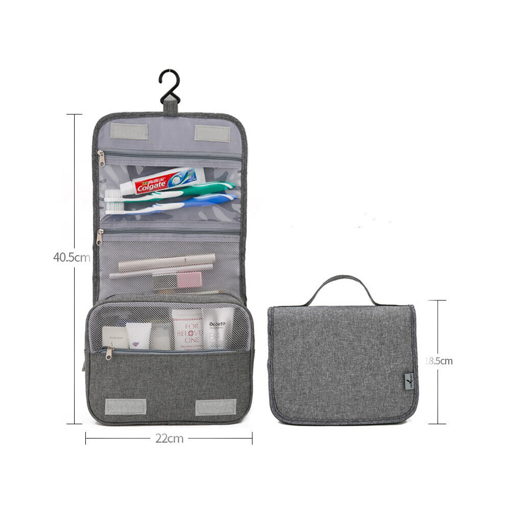 (a-A-(Gray)) Men's High Quality Wash Bag Bathroom Hanging Organizer Toiletry Bags Travel Portable Life Supplies Essential Large Make Up Pouch-image-OPC-PCBZ97X-NEW