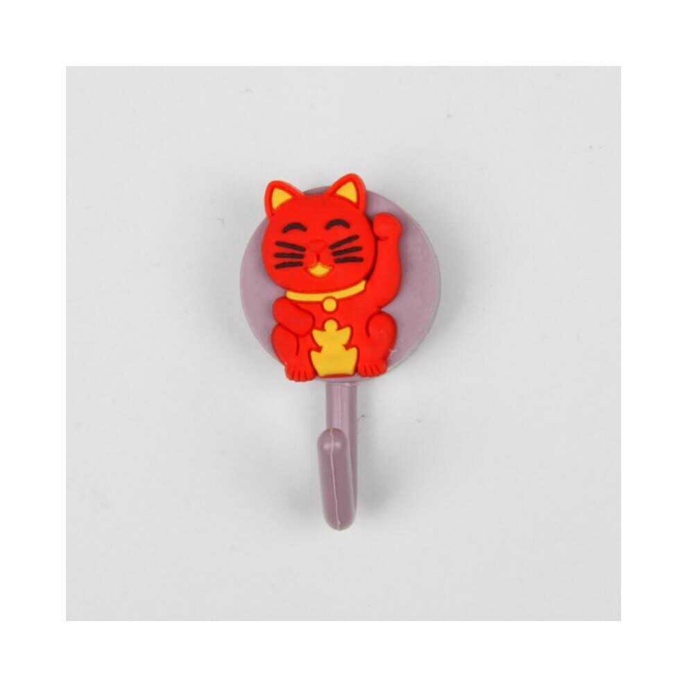 (a-dark gray) 10PCS Chinese Red Self Adhesive Wall Hook Without Drilling Coat Bag Kitchen Towel Bathroom Door Hanger Hooks Home Storage Access-image-OPC-PCBZBHS-NEW