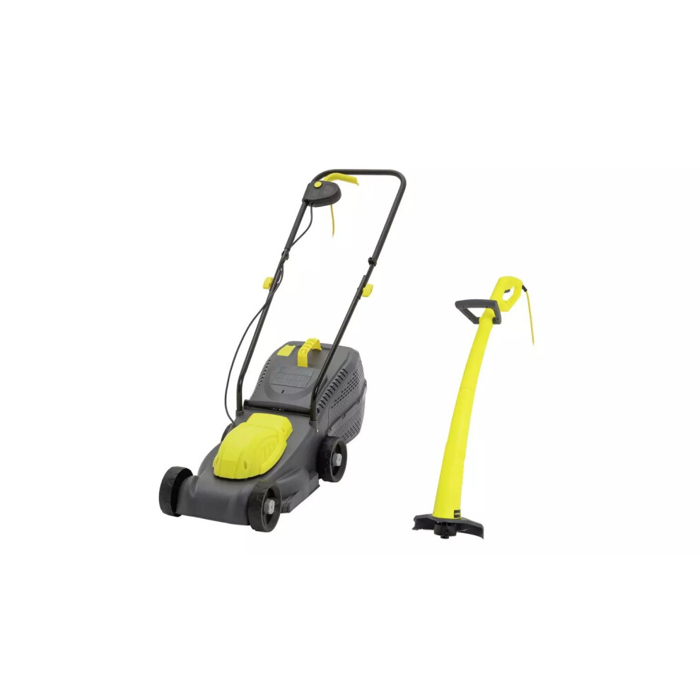 Challenge Corded 32cm Rotary Lawnmower & 22cm Grass Trimmer
