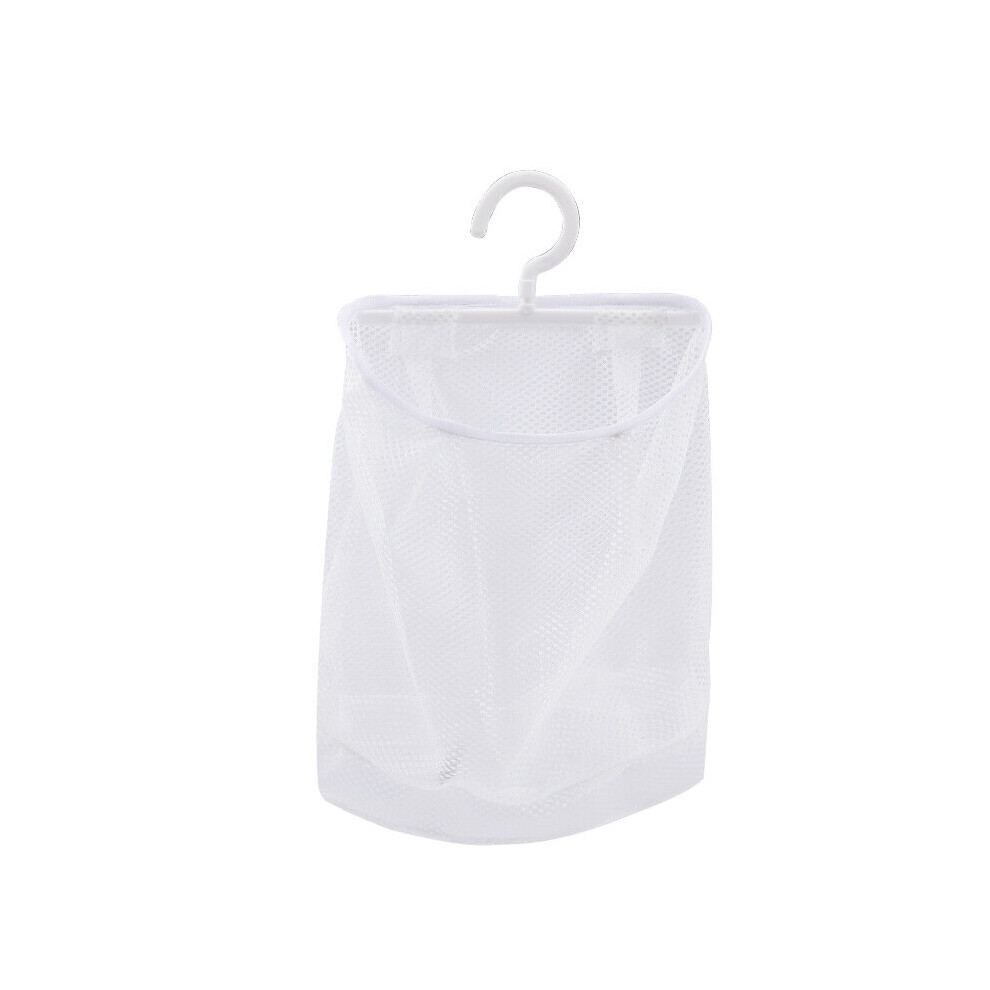 (a-Without lace) Wall Hanging Laundry Storage Net Dirty Clothes Sundries Foldable Organizer Basket Bathroom Storage Bag Fruits Vegetable Mesh Bag