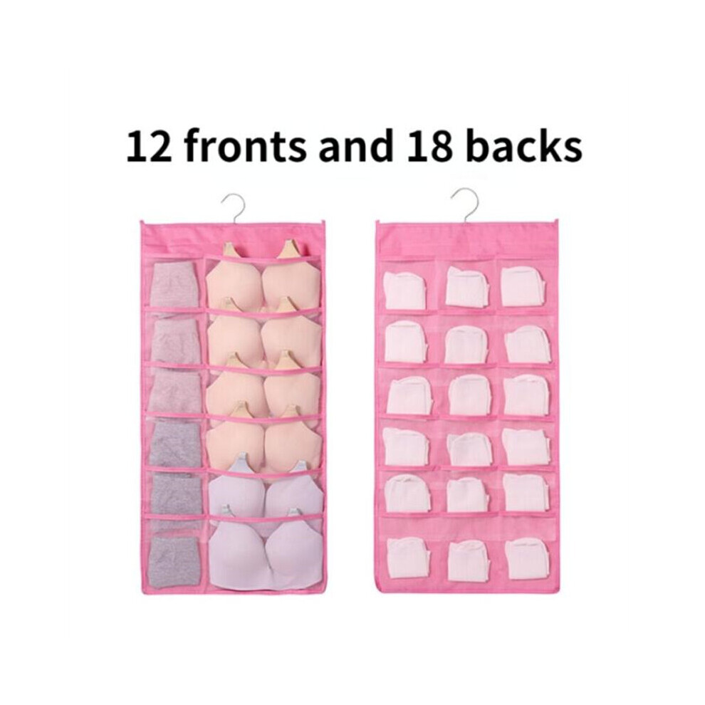 (a-Pink 12-18) Underwear Storage Bag Non-woven Hanging Bag Double-sided Hanging Storage Bag Household Multifunctional Sundries Organizer-image-OPC-PCBZFFF-NEW