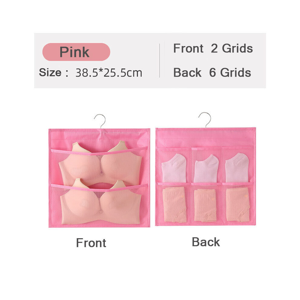 (a-pink 2-6) 2 To 24 Grids Double-Side Underwear Bra Organizer Mesh Drawer Organizers Washable Closet Door Hanging Bag Clothes Divider Boxes-image-OPC-PCBZFQZ-NEW