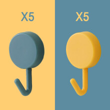 (a-Dark Blue Yellow) 10PCS Self Adhesive Wall Hook Strong Without Drilling Coat Bag Bathroom Door Kitchen Towel Hanger Hooks Home Storage Accessories