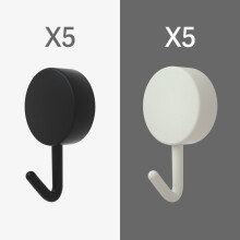 (a-Black White) 10PCS Self Adhesive Wall Hook Strong Without Drilling Coat Bag Bathroom Door Kitchen Towel Hanger Hooks Home Storage Accessories
