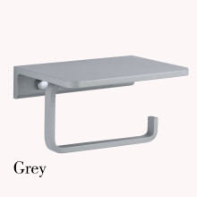 (a-Grey paper holder) Bathroom Toilet Towel Paper Holder Phone Holder Wall Mount WC Rolhouder Paper Holder With Shelf Towel Rack Tissue Boxes Black