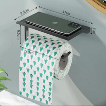 (a-style G black) Stainless Steel Toilet Paper Holder Bathroom Wall Mount WC Paper Phone Holder Shelf Towel Roll shelf Accessories