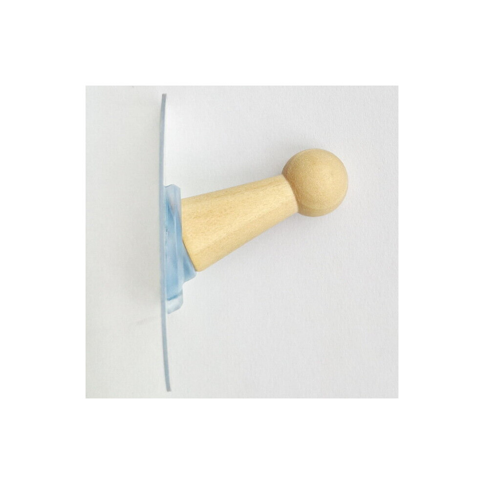 (a-Oblique Wood color 15 Pcs) 15/3Pcs Adhesive Hooks Hat Hangers for Wall Self No Drills Wooden Hanging Baseball Caps, Coat Towel-image-OPC-PCBZGNW-NEW