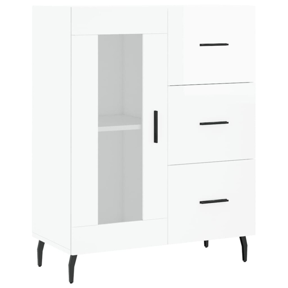 (high gloss white) vidaXL Sideboard Storage Cabinet Side Cabinet Cupboard White Engineered Wood