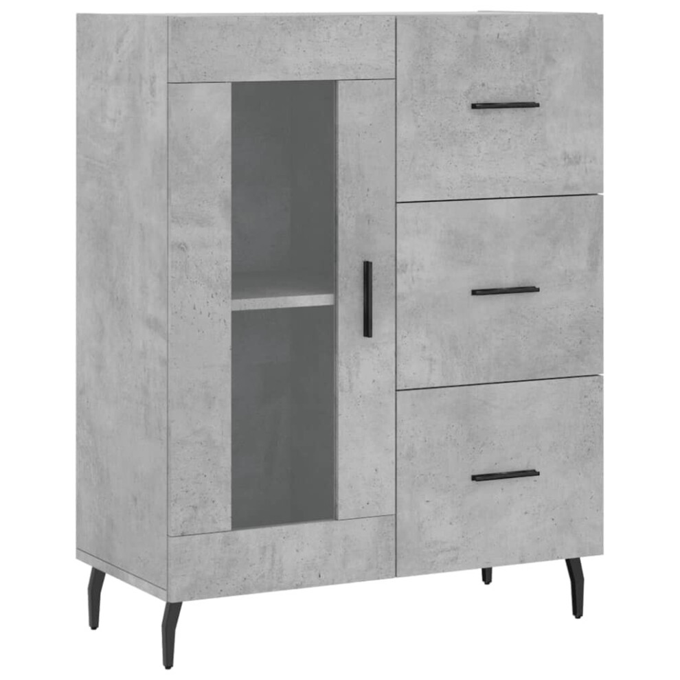 (concrete grey) vidaXL Sideboard Storage Cabinet Side Cabinet Cupboard White Engineered Wood