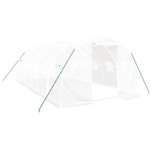 (white) vidaXL Greenhouse Plant House with Steel Frame Polytunnel Greenhouse Green