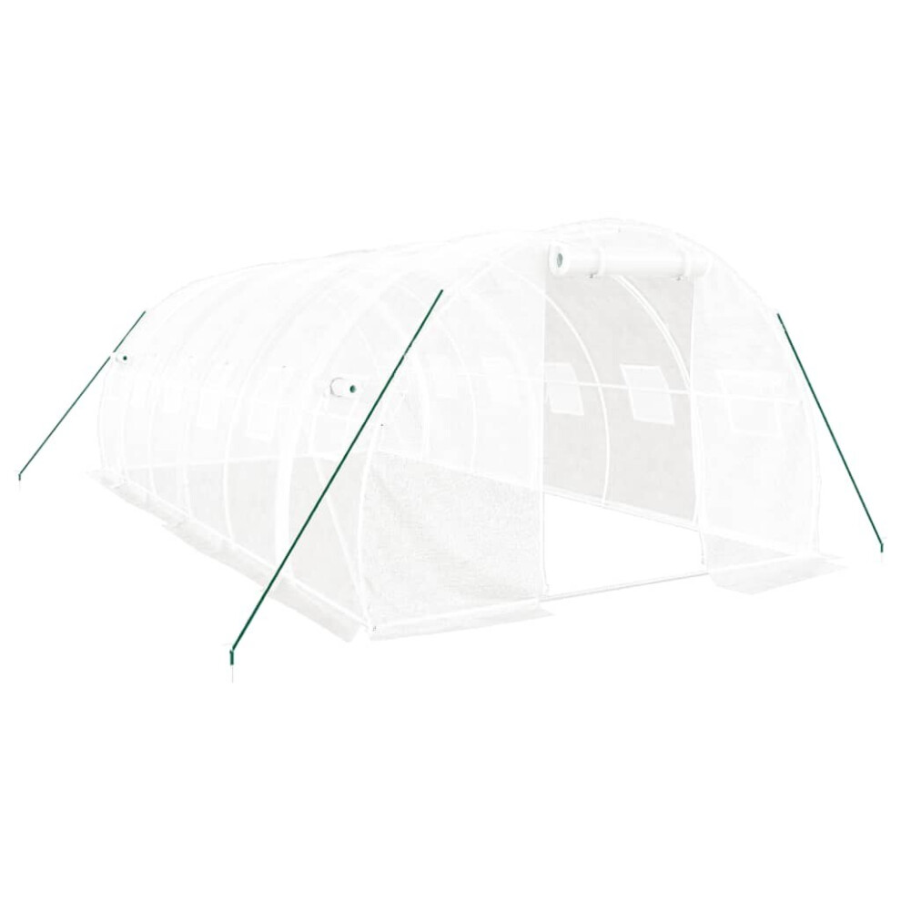 (white) vidaXL Greenhouse Plant House with Steel Frame Polytunnel Greenhouse Green