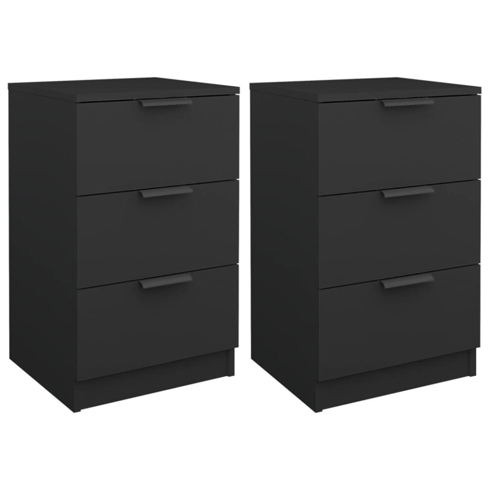 Vidaxl (2 Pcs) Bedside Cabinets Night Stand End Table Side Table Bed Drawer Cabinet